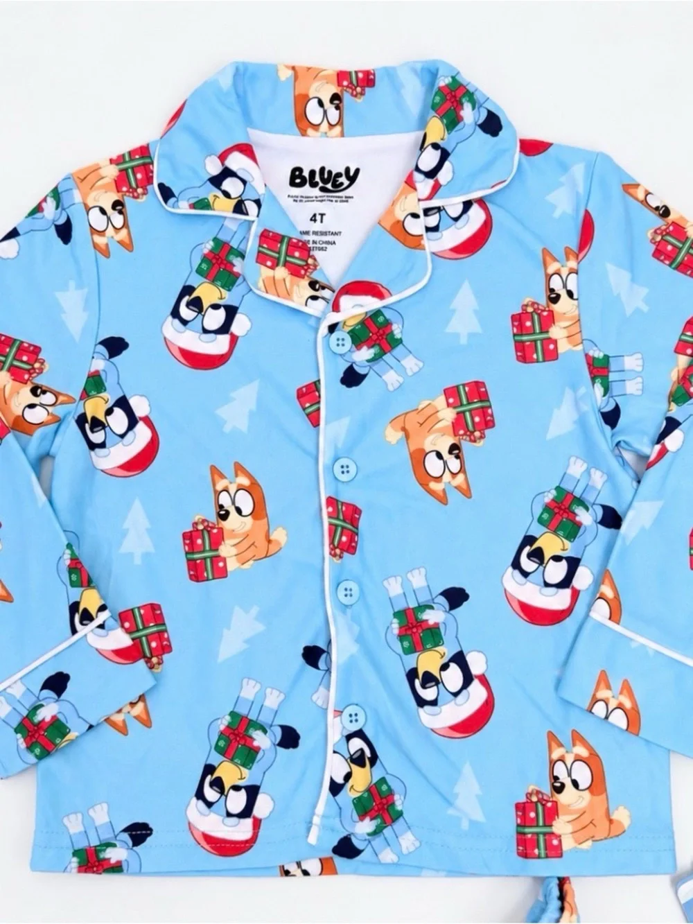 Bluey Bingo Christmas Pajamas 4T 2 Piece NWT